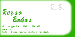 rezso bakos business card